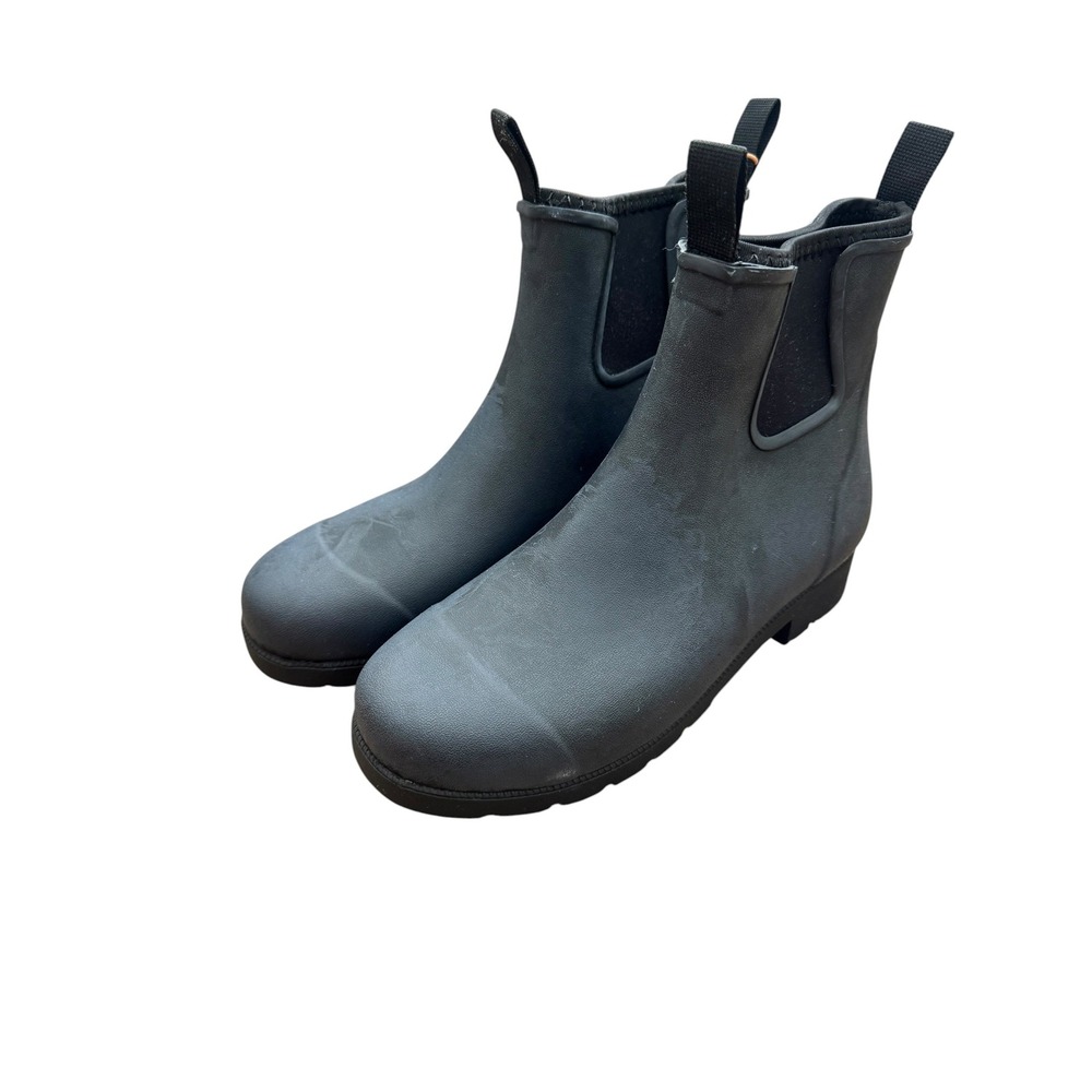 Quince Anyday Chelsea Rain Boots Black Waterproof Rubber Lug Sole NEW - Picture 3 of 5